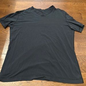 Lululemon. Men’s, short sleeved, black v neck t shirt.